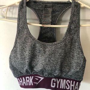 Gym shark charcoal/ deep plum flex sports bra